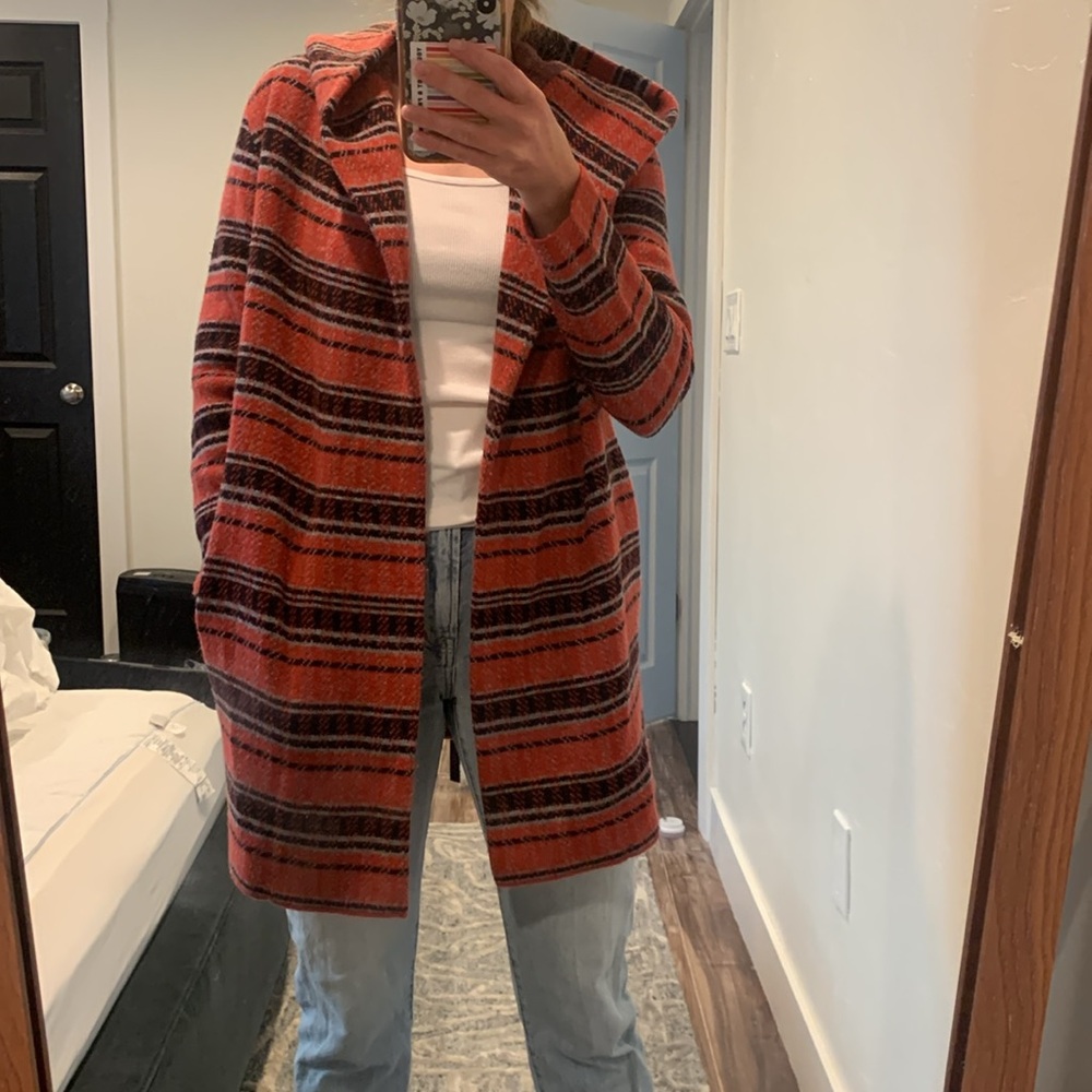 Anthropologie sweater jacket, pink and purple, size xs but fits oversized